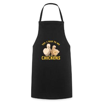 Seidenhuhn Poulet soyeux - Tablier de cuisine - noir - Devant - AI Model Male 185 dark (185cm)