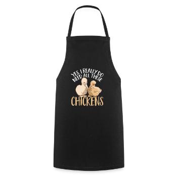 Seidenhuhn Poulet soyeux - Tablier de cuisine - noir - Devant - AI Model Male 185 dark (185cm)