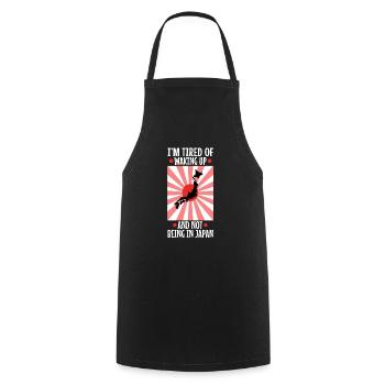 Im tired of waking up and not being in japan - Cooking Apron - black - Front - AI Model Male 185 dark (185cm)