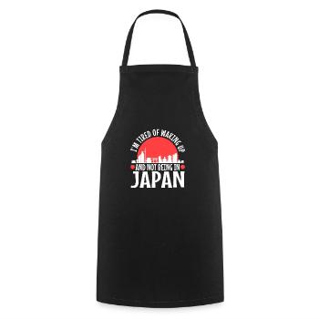 Im tired of waking up and not being in japan - Cooking Apron - black - Front - AI Model Male 185 dark (185cm)