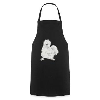 Seidenhuhn Poulet soyeux - Tablier de cuisine - noir - Devant - AI Model Male 185 dark (185cm)