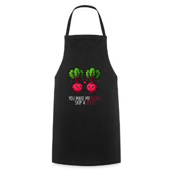 You make my heart beat faster Beetroot - Cooking Apron - black - Front - AI Model Male 185 dark (185cm)