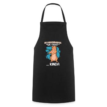 Groundhog Day Enthusiasts 2024, February 2 - Cooking Apron - black - Front - AI Model Male 185 dark (185cm)