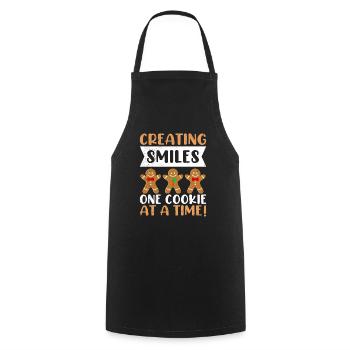 Gingerbread Creating Smiles One Cookie at a Time! - Cooking Apron - black - Front - AI Model Male 185 dark (185cm)