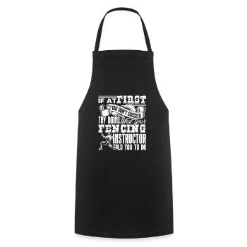 Fencing Fencing Instructor - Cooking Apron - black - Front - AI Model Male 185 dark (185cm)
