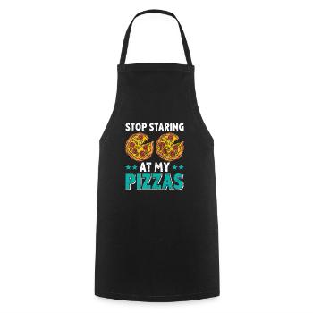 Pizza Fan Stop Staring at my Pizzas Backfans - Kochschürze - Schwarz - Vorne - AI Model Male 185 dark (185cm)