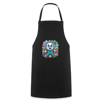 Philately Philatelist Stamp Collecting - Cooking Apron - black - Front - AI Model Male 185 dark (185cm)
