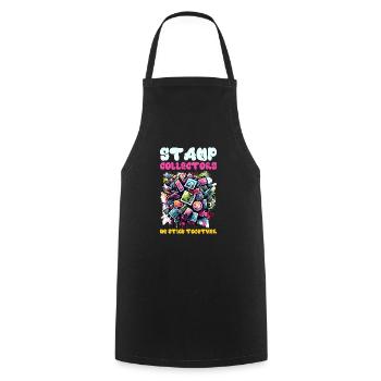 Philately Philatelist Stamp Collecting - Cooking Apron - black - Front - AI Model Male 185 dark (185cm)