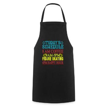 Figure Skating Today's Schedule Figure Skating - Cooking Apron - black - Front - AI Model Male 185 dark (185cm)