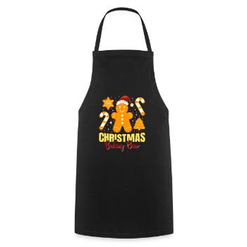 Backfans Christmas Baking Crew Cookies - Cooking Apron - black - Front - AI Model Male 185 dark (185cm)