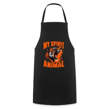My Power Animal - Cooking Apron - black - Front - AI Model Male 185 dark (185cm)