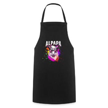 Cool Alpapa - Cooking Apron - black - Front - AI Model Male 185 dark (185cm)