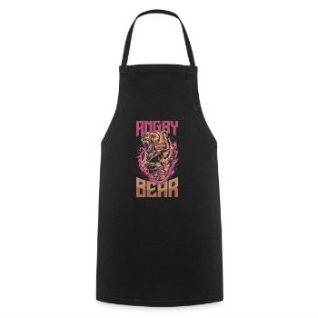Ours en colère - Tablier de cuisine - noir - Devant - AI Model Male 185 dark (185cm)
