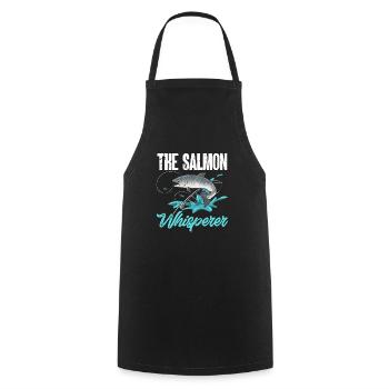 Salmon Fishing Salmon Angler - Cooking Apron - black - Front - AI Model Male 185 dark (185cm)