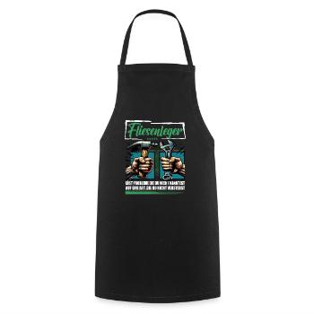Fliesenleger Beruf mit lustigen Spruch - Kochschürze - Schwarz - Vorne - AI Model Male 185 dark (185cm)