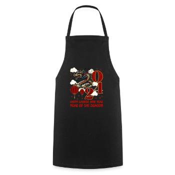 Année du Dragon 2024 Chine Fan Drachenjahr - Tablier de cuisine - noir - Devant - AI Model Male 185 dark (185cm)