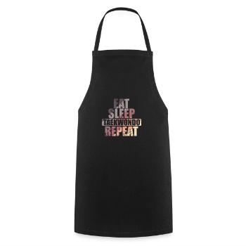 Eat Sleep Taekwondo Repeat Martial Arts - Cooking Apron - black - Front - AI Model Male 185 dark (185cm)