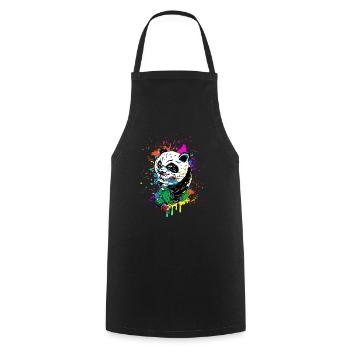 Scooter Riding Panda - Cooking Apron - black - Front - AI Model Male 185 dark (185cm)