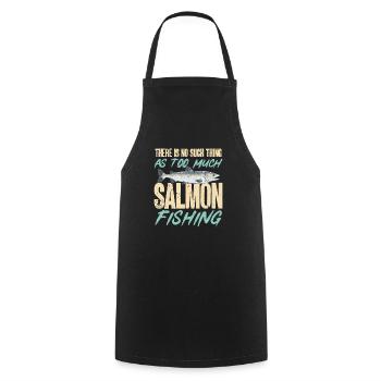 Salmon Fishing Salmon Angler - Cooking Apron - black - Front - AI Model Male 185 dark (185cm)