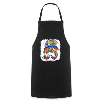 Slovénie Slovenka Flag Filles Slovène Fille Enfants - Tablier de cuisine - noir - Devant - AI Model Male 185 dark (185cm)