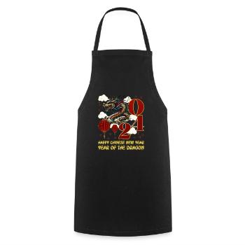 Année du Dragon 2024 Chine Fan Drachenjahr - Tablier de cuisine - noir - Devant - AI Model Male 185 dark (185cm)