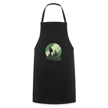 L’aventure commence Randonnée Nature - Tablier de cuisine - noir - Devant - AI Model Male 185 dark (185cm)