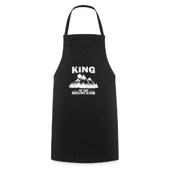 King of the Mountains Hiking Hobby - Cooking Apron - black - Front - AI Model Male 185 dark (185cm)