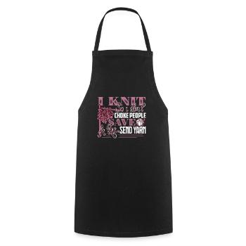 Knitting I Knit So I Don't Choke People - Cooking Apron - black - Front - AI Model Male 185 dark (185cm)