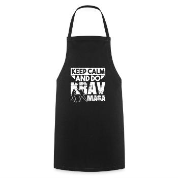 Krav Maga Keep Calm And Do Krav Maga - Cooking Apron - black - Front - AI Model Male 185 dark (185cm)