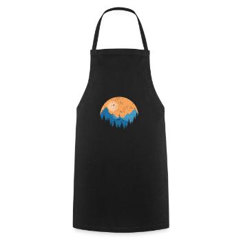 Randonnée en forêt, en montagne et au lever du soleil - Tablier de cuisine - noir - Devant - AI Model Male 185 dark (185cm)