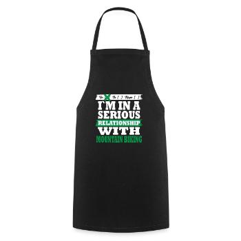 VTT Ma relation sérieuse drôle - Tablier de cuisine - noir - Devant - AI Model Male 185 dark (185cm)