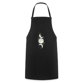 Lune Art Nuit Ciel Orbe - Tablier de cuisine - noir - Devant - AI Model Male 185 dark (185cm)