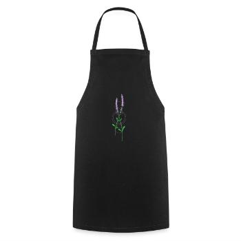Lavendel Pflanze Garten Duft Aroma - Kochschürze - Schwarz - Vorne - AI Model Male 185 dark (185cm)