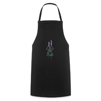 Lavendel Garten Pflanze Duft - Kochschürze - Schwarz - Vorne - AI Model Male 185 dark (185cm)