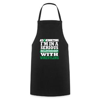 Lutte Ma relation sérieuse drôle - Tablier de cuisine - noir - Devant - AI Model Male 185 dark (185cm)