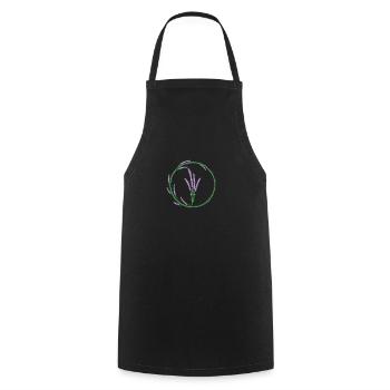 Lavendel Kreis Pflanze Garten Duft - Kochschürze - Schwarz - Vorne - AI Model Male 185 dark (185cm)