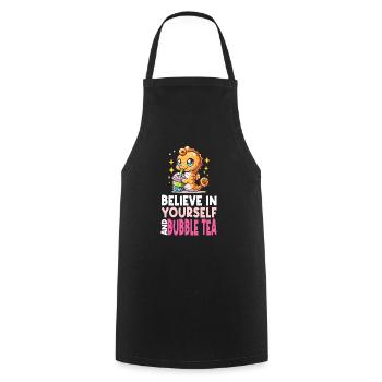 Kawaii Seepferdchen Bubble Tea Boba Milchtee - Kochschürze - Schwarz - Vorne - AI Model Male 185 dark (185cm)