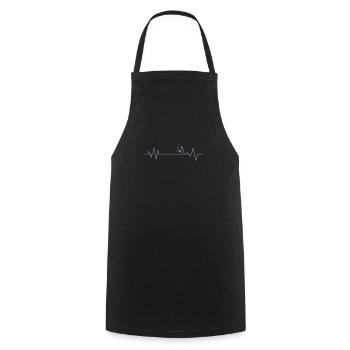Herzschlaglinie mit Strichmännchen Aikido - Kochschürze - Schwarz - Vorne - AI Model Male 185 dark (185cm)