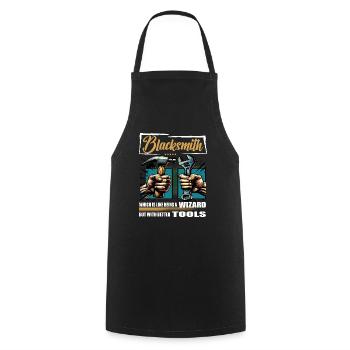 Blacksmith Profession Saying Worker - Cooking Apron - black - Front - AI Model Male 185 dark (185cm)