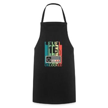 Level 16 Unlocked - Cooking Apron - black - Front - AI Model Male 185 dark (185cm)