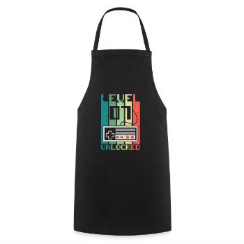 Niveau 7 débloqué - Tablier de cuisine - noir - Devant - AI Model Male 185 dark (185cm)