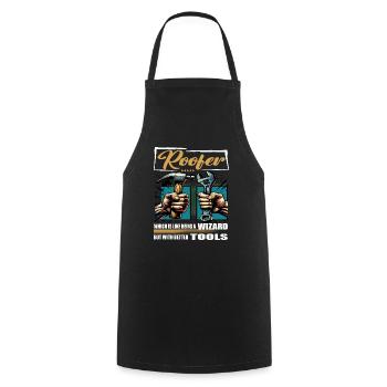 Roofer Profession Saying Worker - Cooking Apron - black - Front - AI Model Male 185 dark (185cm)