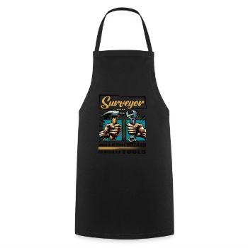 Surveyor Profession Saying Worker - Cooking Apron - black - Front - AI Model Male 185 dark (185cm)
