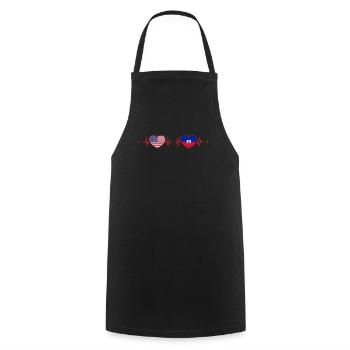 USA Haiti Herzschlag Amerikanisch Haitianisch - Kochschürze - Schwarz - Vorne - AI Model Male 185 dark (185cm)