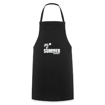 Summer Time baden Strand Sonne - Kochschürze - Schwarz - Vorne - AI Model Male 185 dark (185cm)