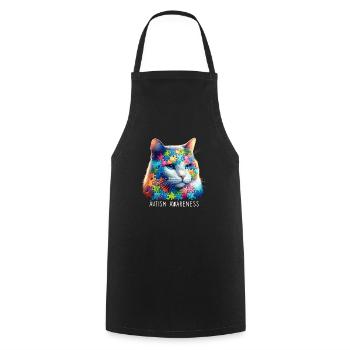 Autism Awareness puzzles piece - Cooking Apron - black - Front - AI Model Male 185 dark (185cm)