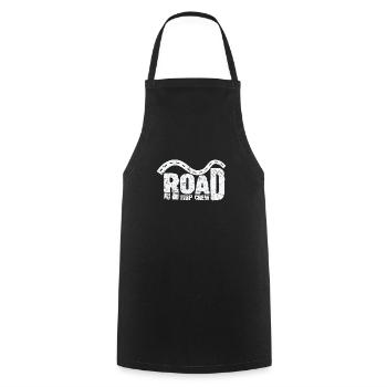 Road Trip Équipage Aventure Itinéraire de voyage - Tablier de cuisine - noir - Devant - AI Model Male 185 dark (185cm)