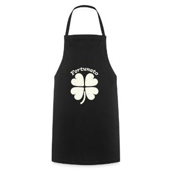 Fortunato Emblem Distressed Four-Leaf - Cooking Apron - black - Front - AI Model Male 185 dark (185cm)