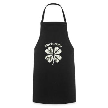 Fortunato Emblem Distressed Four-Leaf - Cooking Apron - black - Front - AI Model Male 185 dark (185cm)