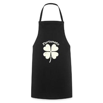 Fortunato Emblem Distressed Four-Leaf - Cooking Apron - black - Front - AI Model Male 185 dark (185cm)